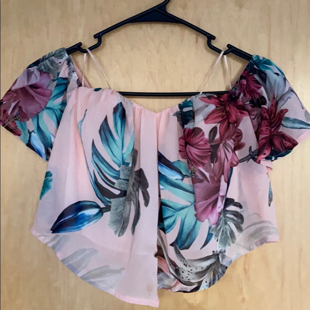 GUESS strapless crop top